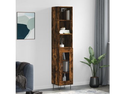 Skříň highboard kouřový dub 34,5 x 34 x 180 cm kompozitní dřevo