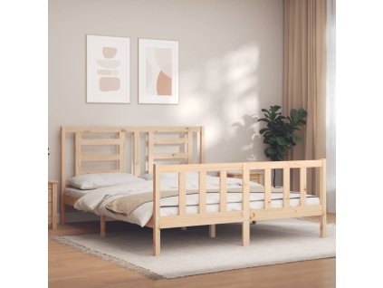Rám postele s čelem King Size masivní dřevo 3192886