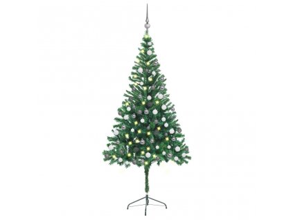 Umělý vánoční stromek s LED a sadou koulí 180 cm 564 větviček