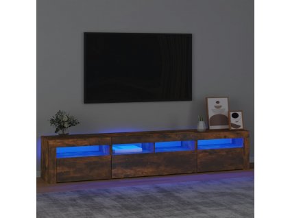 TV skříňka s LED osvětlením kouřový dub 210 x 35 x 40 cm