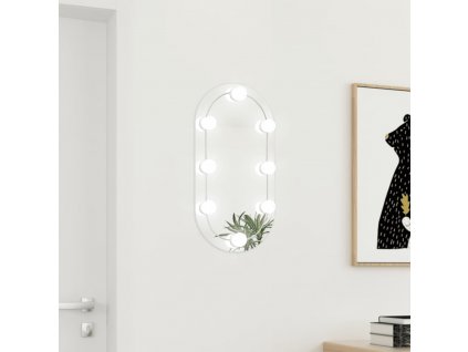 Zrcadlo s LED světly 60 x 30 cm sklo oválné