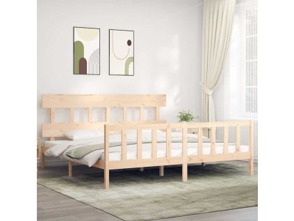 Postel bez matrace 200 x 200 cm masivní borovice 3193356