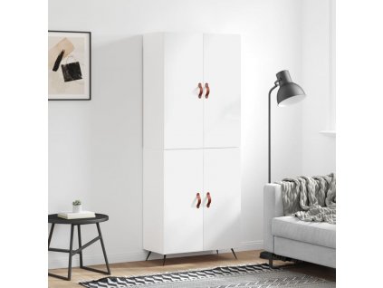 Skříň highboard lesklá bílá 69,5 x 34 x 180 cm kompozitní dřevo