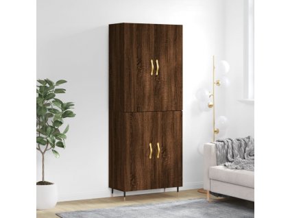 Skříň highboard hnědý dub 69,5 x 34 x 180 cm kompozitní dřevo