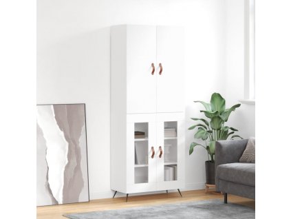 Skříň highboard lesklá bílá 69,5 x 34 x 180 cm kompozitní dřevo