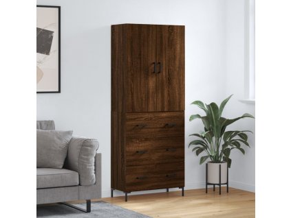 Skříň highboard hnědý dub 69,5 x 34 x 180 cm kompozitní dřevo