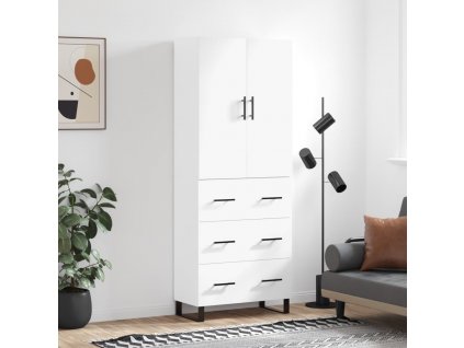 Skříň highboard bílá 69,5 x 34 x 180 cm kompozitní dřevo