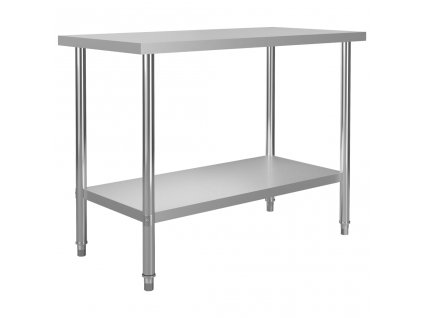 Kuchyňský pracovní stůl 120 x 60 x 85 cm nerezová ocel 51190