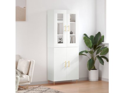 Skříň highboard bílá 69,5 x 34 x 180 cm kompozitní dřevo