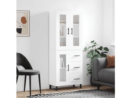 Skříň highboard bílá 69,5 x 34 x 180 cm kompozitní dřevo