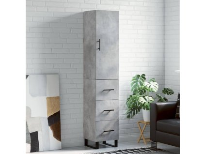 Skříň highboard betonově šedá 34,5x34x180 cm kompozitní dřevo