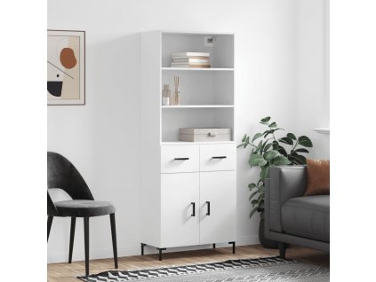 Skříň highboard bílá 69,5 x 34 x 180 cm kompozitní dřevo