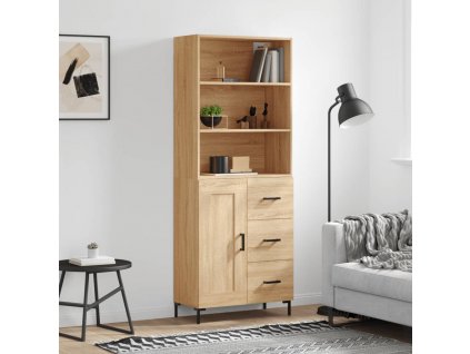 Skříň highboard dub sonoma 69,5 x 34 x 180 cm kompozitní dřevo