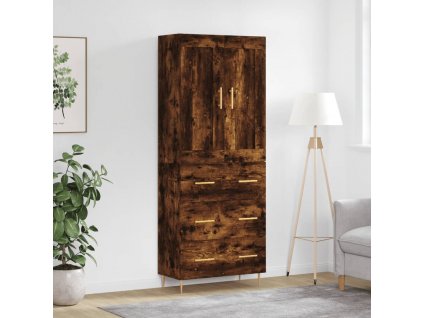 Skříň highboard kouřový dub 69,5 x 34 x 180 cm kompozitní dřevo