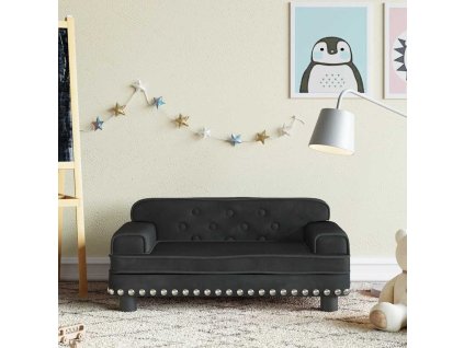 Dětská pohovka černá 70 x 45 x 30 cm samet 3196297