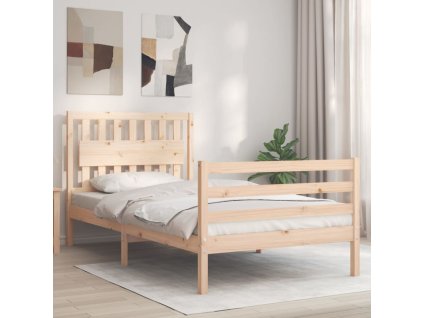 Rám postele s čelem 100 x 200 cm masivní dřevo 3194301