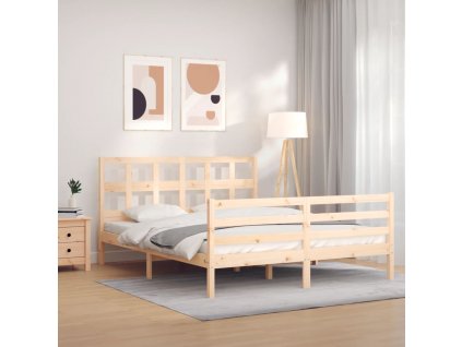 Rám postele s čelem 160 x 200 cm masivní dřevo