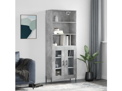 Skříň highboard betonově šedá 69,5x34x180 cm kompozitní dřevo 3189329