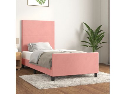 Rám postele s čelem růžový 80x200 cm samet