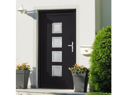 Vchodové dveře antracitové 88 x 200 cm PVC