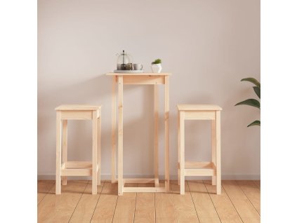 3dílný barový set masivní borové dřevo 3124727