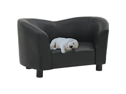 Pohovka pro psy černá 67 x 41 x 39 cm umělá kůže 170946