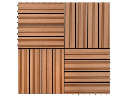 22 ks terasové dlaždice 30 x 30 cm 2 m² WPC hnědé 277796