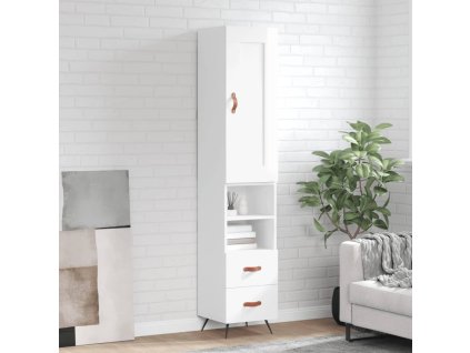 Skříň highboard bílá s vysokým leskem 34,5x34x180 cm kompozit 3200235