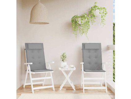 Podušky na židli s vysokým opěradlem 2 ks šedé oxfordská látka 361877