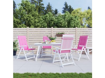 Podušky na židli s vysokým opěradlem 4 ks růžové textil 361269