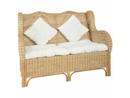 2místná pohovka přírodní ratan a len 325466