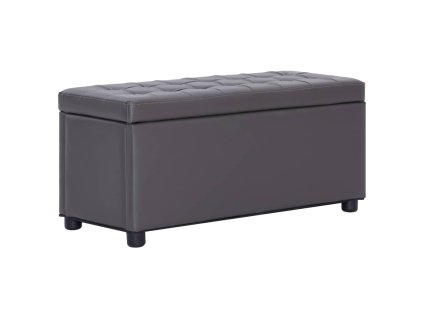 Taburet s úložným prostorem 87,5 cm šedý umělá kůže 281373