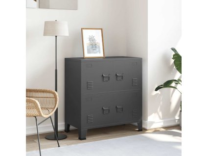 Industriální úložná skříň antracitová 75 x 40 x 80 cm ocel 339627