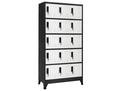 Uzamykatelná skříň antracitová a bílá 90 x 40 x 180 cm ocel 339824