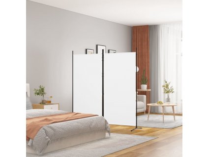 vidaXL 2 dílný paraván bílý 175x180 cm textil 350258