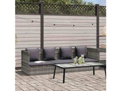 Zahradní postel šedá 200 x 60 cm polyratan 43959