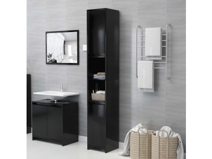 Koupelnová skříňka černá 30 x 30 x 183,5 cm kompozitní dřevo 802670