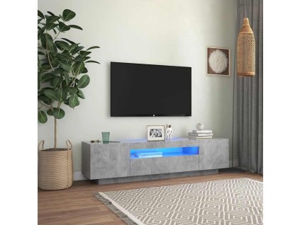 TV skříňka s LED osvětlením betonově šedá 160x35x40 cm 804431
