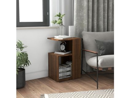Odkládací stolek hnědý dub 36 x 30 x 56 cm kompozitní dřevo 815191