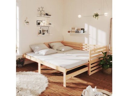 Výsuvná válenda masivní borové dřevo 2× (90 x 200 cm) 806965
