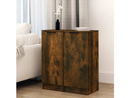 Příborníky 2 ks kouřový dub 30 x 30 x 70 cm kompozitní dřevo 817007