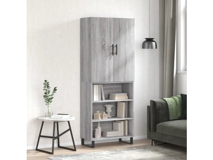 Skříň highboard šedá sonoma 69,5 x 34 x 180 cm kompozitní dřevo 3196097