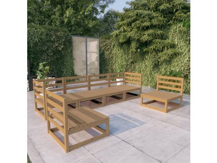 6dílná zahradní sedací souprava medově hnědá masivní borovice 3075402