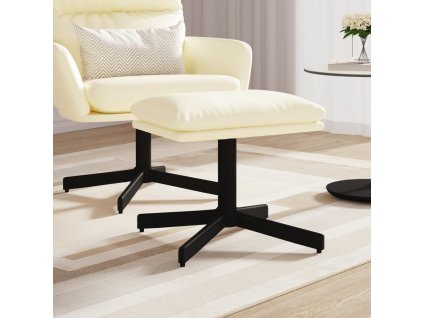 Podnožka krémová 60x60x36 cm umělá kůže 341638