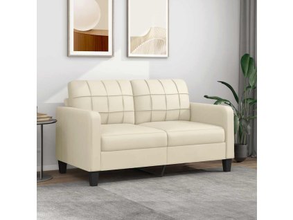 2místná pohovka krémová 140 cm umělá kůže 359118