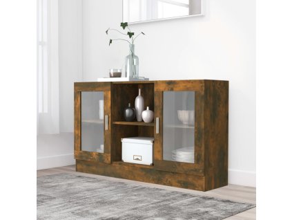 Vitrína kouřový dub 120 x 30,5 x 70 cm kompozitní dřevo 815627