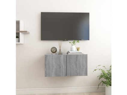 Závěsná TV skříňka šedá sonoma 60 x 30 x 30 cm kompozitní dřevo 815870