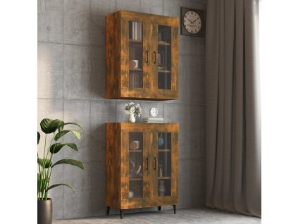 Závěsná nástěnná skříňka kouřový dub 69,5 x 34 x 90 cm 817390