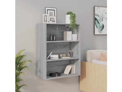 Závěsná nástěnná skříňka šedá sonoma 69,5 x 32,5 x 90 cm 817400