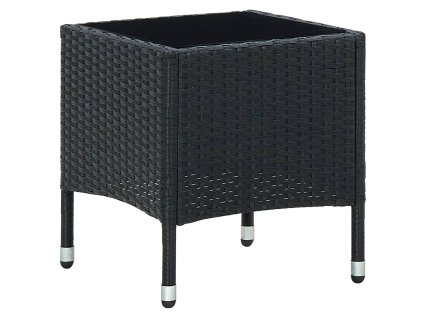 Zahradní stůl černý 40 x 40 x 45 cm polyratan 45901